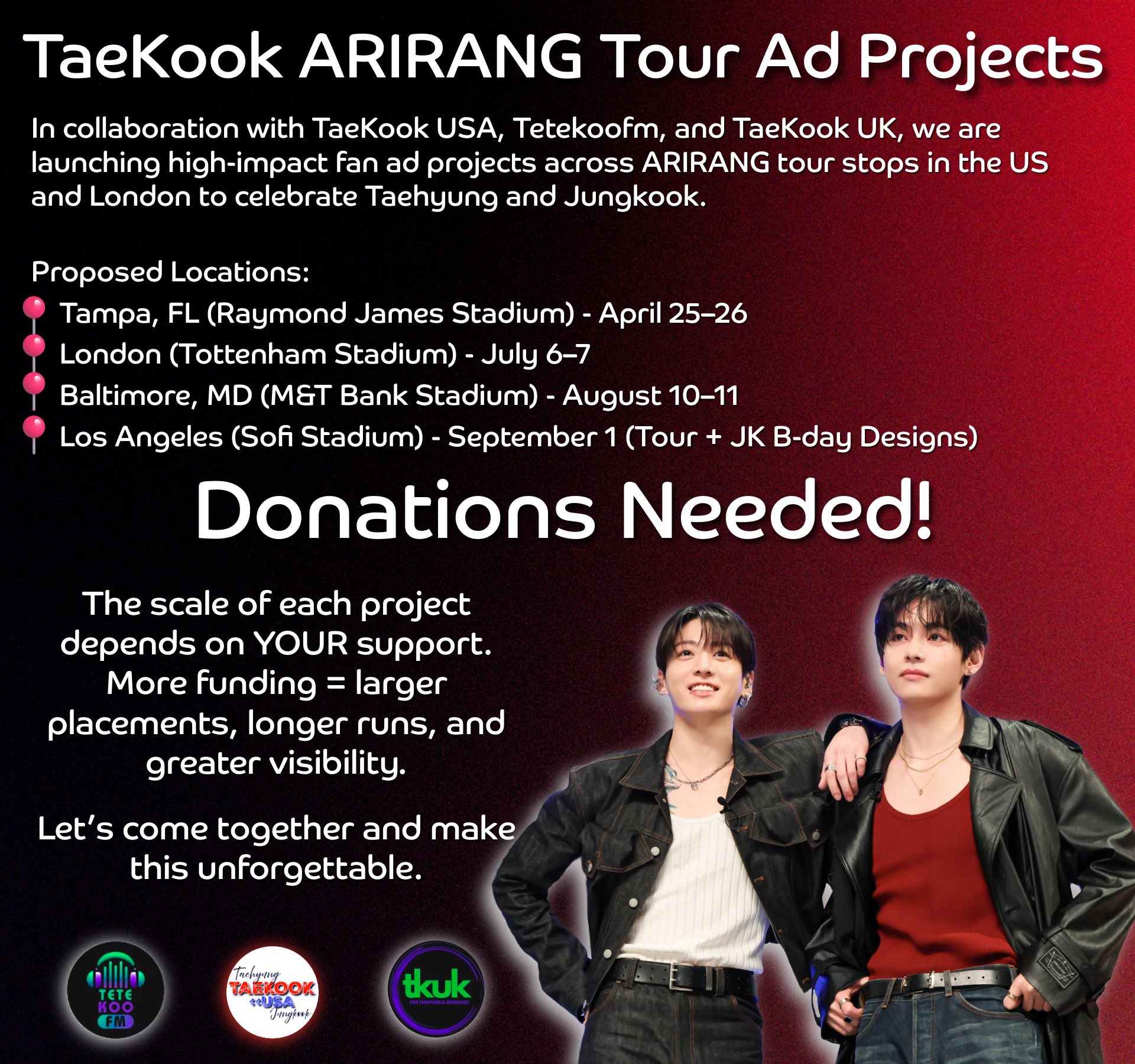 TaeKook Arirang Tour Ad Projects
